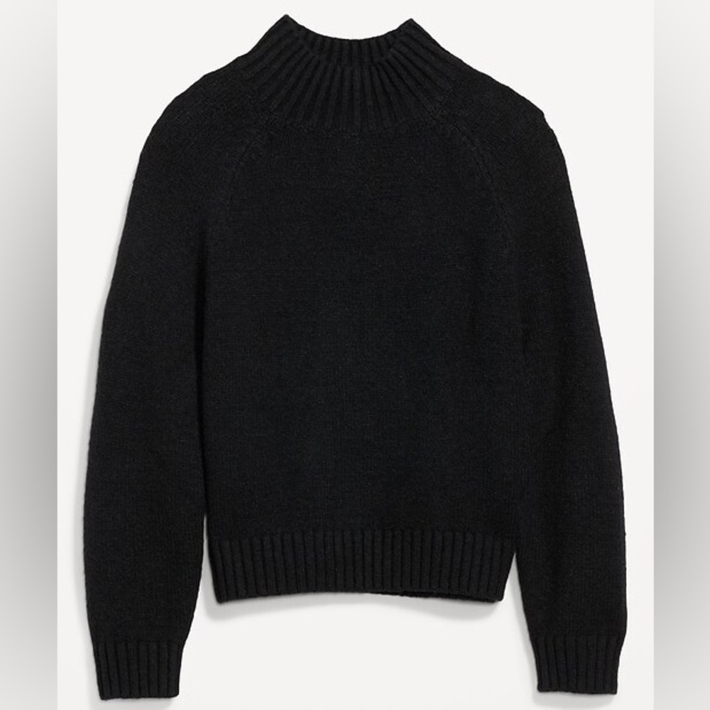 Black Mock-Neck Sweater